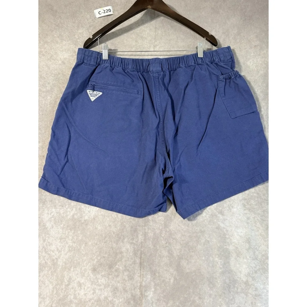 Columbia PFG Fishing Cargo Shorts Mens XXL Blue Utility Cotton